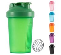 Bouteille Shaker de Protéines Inclut un Mélangeur à Bille Métallique Wire, 400ml Anti-Fuite, Sans BPA, Parfait pour Mélanger les Shakes de Protéine en Poudre, Compatible Lave-Vaisselle (Vert)