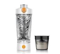 Bouteille shaker électrique de protéines pour milkshakes et substituts de repas, sans BPA, tasse mélangeur portable avec rangement de suppléments, gobelet shaker rechargeable par USB pour milkshakes