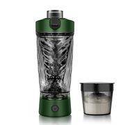 Bouteille shaker électrique de protéines pour milkshakes et substituts de repas, sans BPA, tasse mélangeur portable avec rangement de suppléments, gobelet shaker rechargeable par USB pour milkshakes