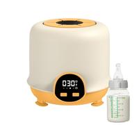Bouteille shaker électrique, mélangeur de lait automatique, 15 x 14 x 14 cm, rotation bidirectionnelle à faible bruit, design mélangeur, rechargeable pour une alimentation fluide, marron et orange