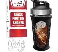 Bouteille Shaker En Verre Pour Mélanges De Protéines Et Shakes 635 Ml (20 Oz), Sans Bpa, Etanche Et Durable Shaker Proteine En Verre Pour La Salle De Sport, Mixeur De Résistant