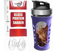 Bouteille Shaker En Verre Pour Mélanges De Protéines Et Shakes 635 Ml (20 Oz), Sans Bpa, Etanche Et Durable Shaker Proteine En Verre Pour La Salle De Sport, Mixeur De Résistant