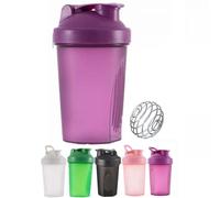 Bouteille shaker pour boisson protéinée de 400 ml, shaker pour boisson protéinée, gobelets shaker portables avant l'entraînement avec mélangeur à billes à fil idéal pour mélanger des boissons en