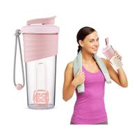 Bouteille shaker pour mélanges protéinés, 700 ml avec boule fouet, mélangeur, bouteille protéinée, boisson protéinée portable pré-entraînement, sports de plein air (rose)