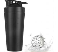 Bouteille shaker protéinée de 900 ml en acier inoxydable avec fouet à simple paroi, bouteille d'eau de sport, idéale pour les compléments d'entraînement, le sport, la salle de sport et le fitness