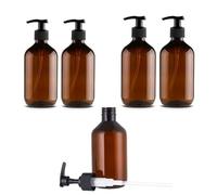 Bouteille Shampoing Vide,4Pcs Bouteille Distributeur de Savon Ambre Distributeur de Pompe Marron Flacon Pompe Vide pour Lotion pour Cosmétiques Eau Liquide de Voyage