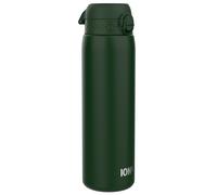 ION8 Gourde Inox Léger 1 Litre, Non Isolé, Anti-Fuite, Facile à Ouvrir, Verrouillage Sécurisé, Lavable au Lave-Vaisselle, Poignée de Transport, Acier Inoxydable, 1200ml, Vert Foncé