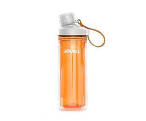 Bouteille Source ECO Tritan Double Wall 0.60 L Clickseal amber/orange strap
