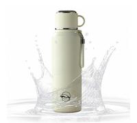 Bouteille sous vide thermique - Tasse à boisson chaude isolée à double paroi en acier inoxydable de 1000 ml avec paille anti-fuite | Bouteille de boisson chaude de 560g, pour voyage, bureau, école, ra