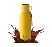 Bouteille sous vide thermique - Tasse à boisson chaude isolée à double paroi en acier inoxydable de 1000 ml avec paille anti-fuite | Bouteille de boisson chaude de 560g, pour voyage, bureau, école, ra