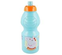 Bouteille sport multicolore, produit en plastique réutilisable, sans BPA, capacité 400 ml (Peppa Pig)