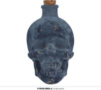 Bouteille Squelette Tête de Mort Décoration Bar Halloween Décoration Nuit Vase mystique Design Gothique Crâne Style Sombre Coulisse Ambiance Fantôme, Couleur : Gris