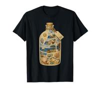 Bouteille surréaliste Collage d'été côtier Art méditerranéen T-Shirt
