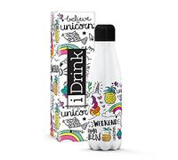 Bouteille thermique en acier à double paroi I-Drink 350/500/750/1000 ml, Décorée (350 ML, Unicorn)