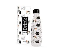 Bouteille thermique en acier à double paroi I-Drink 350/500/750/1000 ml, Décorée (500 ML, Cat)