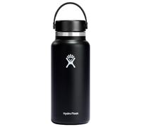 HYDRO FLASK - Gourde Isotherme 946 ml (32 oz) - Bouteille Inox à Isolation Sous Vide - Bouchon Antifuite et Revêtement par Poudre - Ouverture Large - Noir