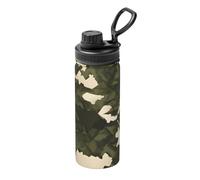 Bouteille thermos de sport camouflage militaire 532 ml en acier inoxydable, impression complète, adaptée pour l'extérieur, les transports, le camping