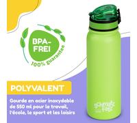 Bouteille thermos Wakaba 550 ml en acier inoxydable Tritan sans BPA