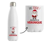 Bouteille Véronique Pas Touche Père Noël - Gourde isotherme - Secret santa Cadeau Noël Humour Insolite Collègue