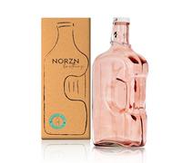 Bouteille verre 2L - Carafe eau verre avec bouchon, Pichet eau, jus, lait, Adaptées au réfrigérateur ou porte frigo, Gourde 2 litres, Verre 100% recyclé et sans additifs - Couleur rose