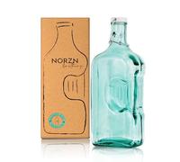 Bouteille verre 2L - Carafe eau verre avec bouchon, Pichet eau, jus, lait, Adaptées au réfrigérateur ou porte frigo, Gourde 2 litres, Verre 100% recyclé et sans additifs - Couleur turquoise