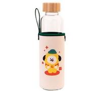 Erik Gourde en verre BT21 Chimmy 50 cl – Bouchon bambou, étui néoprène avec dragonne