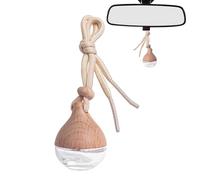 Bouteille vide de diffuseur de désodorisant de voiture, pendentif de bouteille de parfum | Parfum de voiture en verre transparent en bois | Bouteille de désodorisant de haute dureté avec parfum dur