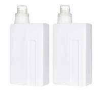 Bouteille Vide pour Lessive Liquide 1 L, Lot de 2, PE Blanc | Design Hermétique, Étiquetage Facile, pour Lessive et Assouplissant, Bain de Gym, Dortoir