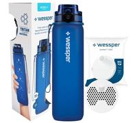 Bouteille - WESSPER - Activemax Triline - 1L - Tritan Bleu - Filtre Actitex™ Disc