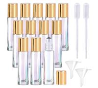 Bouteilles à Rouleaux D'huiles Essentielles,12 Pièces Flacon Roll on En Verre Avec Rouleau 10ML,Flacon Roll On Vide,Bouteille Roll on Vide En Verre,Bouteille Roll on En Verre pour Huile Essentielle
