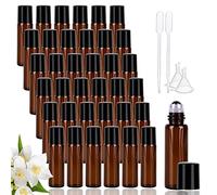 Bouteilles à Rouleaux D'huiles Essentielles, 36 Pièces 5ml Bouteille Roll on Vide En Verre, Flacon Roll on En Verre Avec Rouleau, Rechargeable Bouteille Roll on En Verre, Flacons Roll-On En Verre