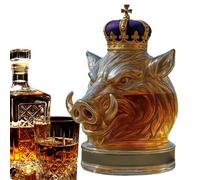 Bouteilles À Vin | Statue D'Art En Verre Sanglier Décanter À Whisky | Distributeur D'Alcool Décoratif Pour Bourbon Brandy Tequila | Étagère Armoire Salon Restaurant Homme Barman