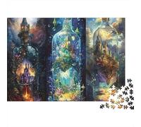 Bouteilles Château Fantasy 1000 Stücke Puzzle 1000 Stücke Recycled Karton Für Erwachsene Brain Training Hochwertige Verarbeitung Farbgenaue Druck 52x38cm/1000pcs