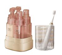 Bouteilles cosmétiques de voyage, Conteneurs de voyage pour shampooings - Ensemble de contenants vides rechargeables de 4 pièces pour fond de teint liquide - Bouteilles vides de voyage transparentes