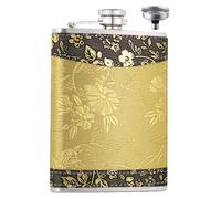 Bouteilles d'alcool, flasque à liqueur, bouteille d'alcool en acier inoxydable, flasque avec entonnoir, anti-fuite, pot portable avec liqueur scintillante pour homme