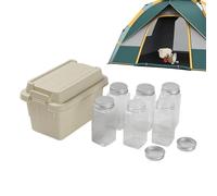 Bouteilles d'assaisonnement - Ensemble de pots de sauce à condiments portables avec étui | Conteneurs vides de stockage d’épices | BBQ pique-nique Camping randonnée sac à dos cuisson cuisine organis