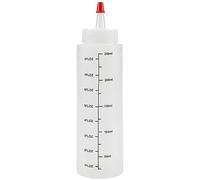 Bouteilles de compression de ketchup de 8 oz / 250 ml, bouteilles de compression de condiments en plastique transparent avec capuchon à pointe rouge et échelle pour le ketchup, les sauces, le sirop, l