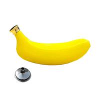 Bouteilles de liqueur - Flasque de poche en acier inoxydable en forme de banane de 3,4 x 3,9 x 16,0 cm, bouteille de voyage étanche avec pot de champagne créatif de 5 oz