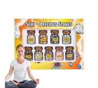 Bouteilles de pierres précieuses avec puces, bouteilles de | Bouteille de souhaits de différentes pierres précieuses | Ensemble de pierres à puce pour décoration de la maison