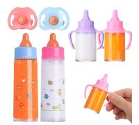 Bouteilles de poupée pour bébés avec des sucettes 6pcs / Ensemble Bouteilles de bébé simulées pour des poupées avec Accessoires poupées Lait ou jus Disparition, Cadeau pour Les Enfant