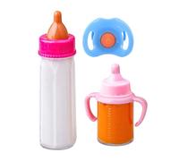 Bouteilles de poupées pour bébé - Ensemble d'alimentation pour poupée - Ensemble de bouteilles d'alimentation de marionnettes | Jouet en lait disparu et avec tétine