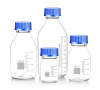 Bouteilles de réactifs, Bouteille de réactif en verre à vis, échelle d'échantillonnage en laboratoire, tailles multiples de 50 ml à 2000 ml, bleu transparent(100mlx2pcs)