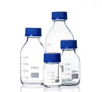 Bouteilles de réactifs, Flacon de réactif en verre de laboratoire avec bouchon à vis bleu, tailles multiples: 50ml à 2000ml(50ml-2pcs)