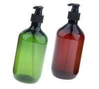 Bouteilles de shampoing vides de 500 ml avec pompe, contenant for eau, lotion, shampoing, savon, for, légères et étanches (lot de 2)