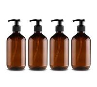 Bouteilles de Shampooing avec Distributeur de Savon à Main de la Pompe Salle de Bain Vert foncé/Brun / 1pc / 2pc / 4pc / 500 ML en Plastique Vide Repeuple des (4pcs 500 ML Brun)