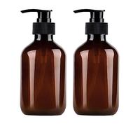 Bouteilles de Shampooing avec Distributeur de Savon ¨¤ Main de la Pompe Salle de Bain Vert Fonc¨¦/Brun / 1pc / 2pc / 4pc / 500 ML en Plastique Vide Repeuple des (2pcs 500 ML Brun)