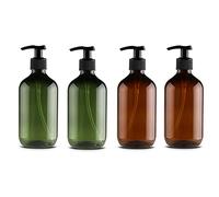 Bouteilles de Shampooing avec Distributeur de Savon ¨¤ Main de la Pompe Salle de Bain Vert Fonc¨¦/Brun / 1pc / 2pc / 4pc / 500 ML en Plastique Vide Repeuple des (500 ML 2pcs Brun