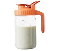 Bouteilles de stockage de lait maternel de 946,2 g, pichet étanche avec poignée et échelle, bouteilles de stockage de lait maternel en verre sûr pour réfrigérateur