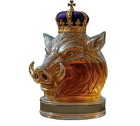 Bouteilles de vin - Carafe à décanter en verre de 320 ml en forme de sanglier - Récipient à liqueur artistique fabriqué à la main - Porte-whisky décoratif | Distributeur de boissons créatif pour bar