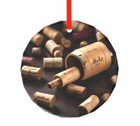 Bouteilles de vin en liège traditionnelles en verre - Décorations de Noël rondes Adornos de Navidad pour votre sapin de Noël